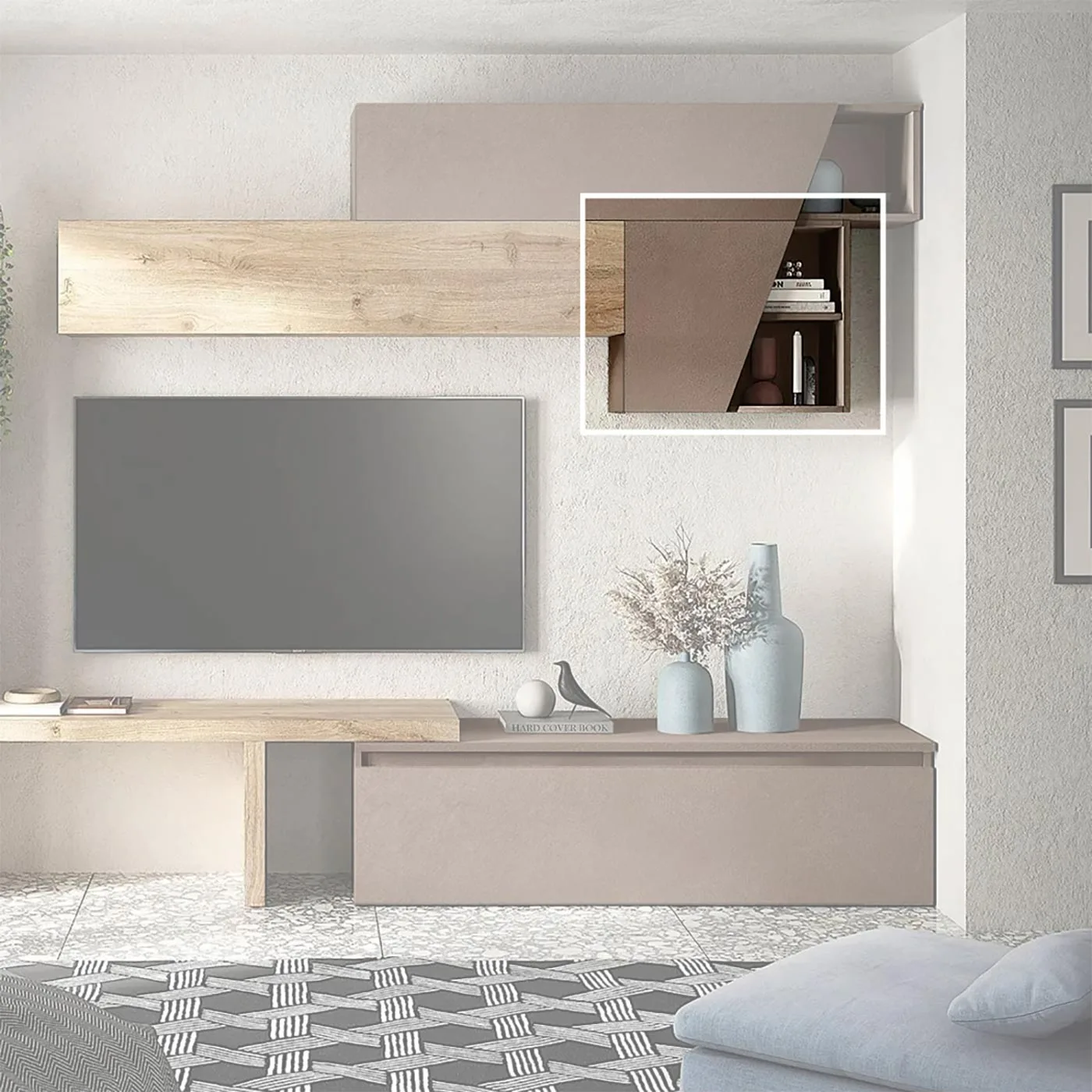 cubo moderno anta inclinata bronzo