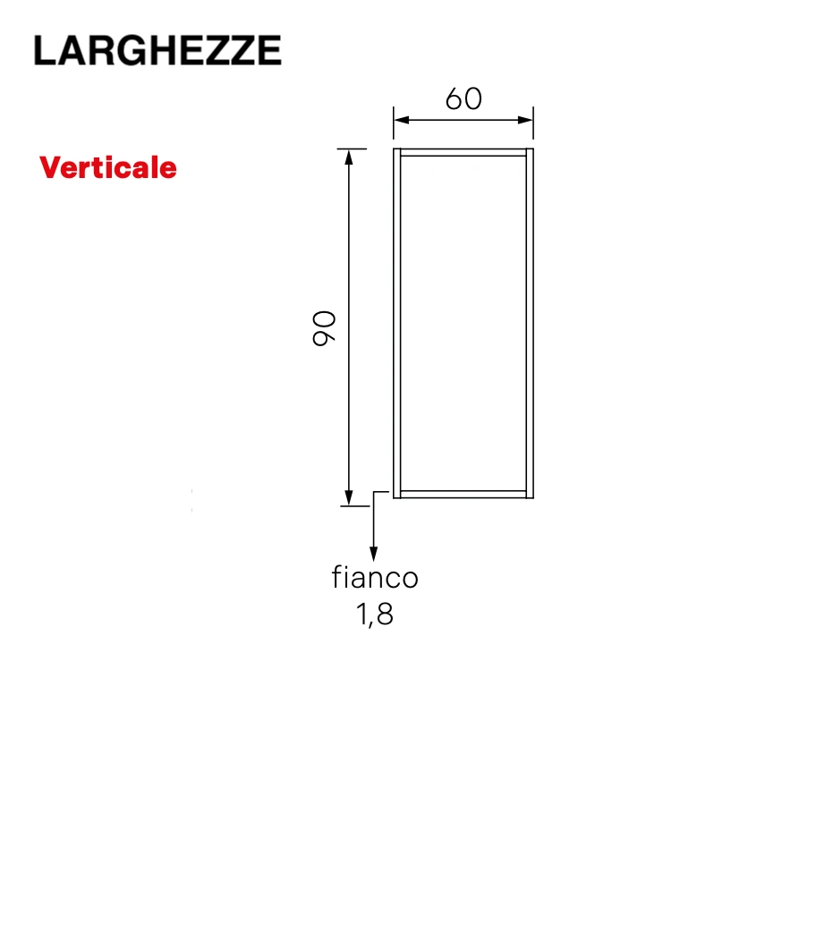 parete con vetrina sospesa