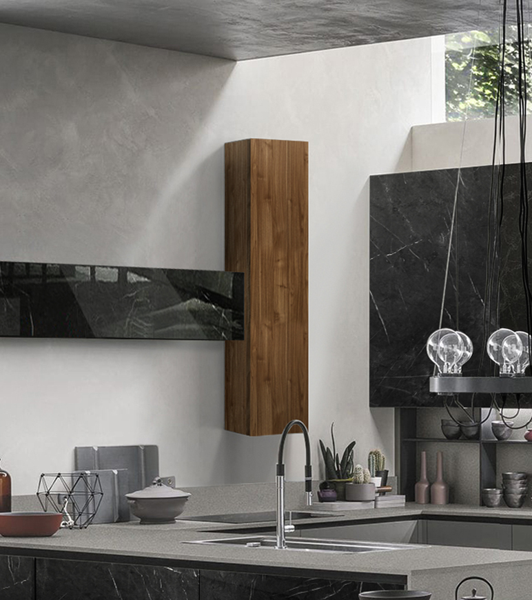 Pensile per cucina sospeso, Noce dark