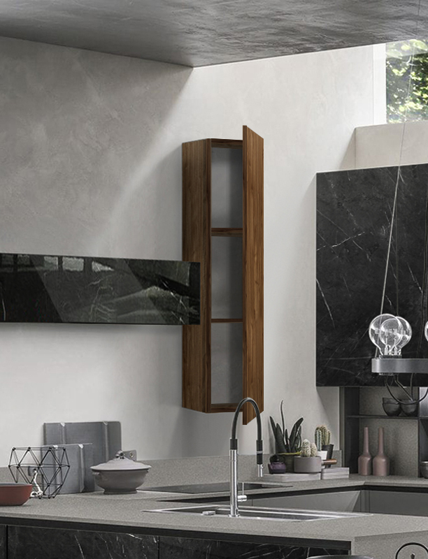 Pensile per cucina sospeso, Noce dark