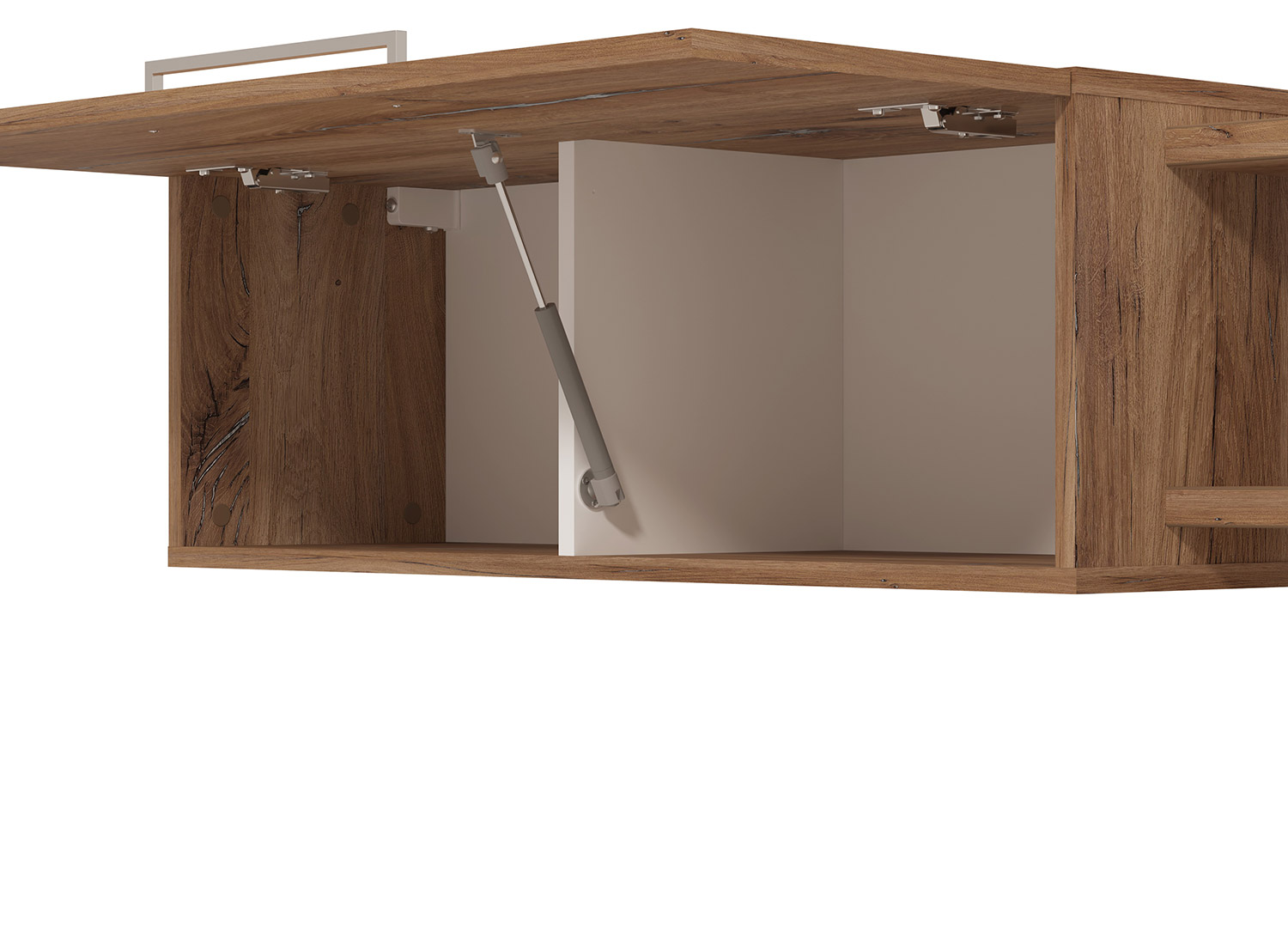 parete attrezzata noce e bianca