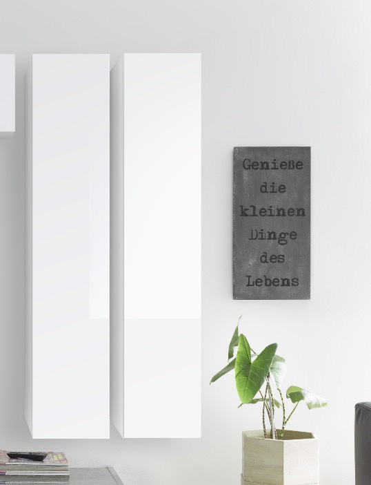 Pensile verticale di design, Bianco Lucido