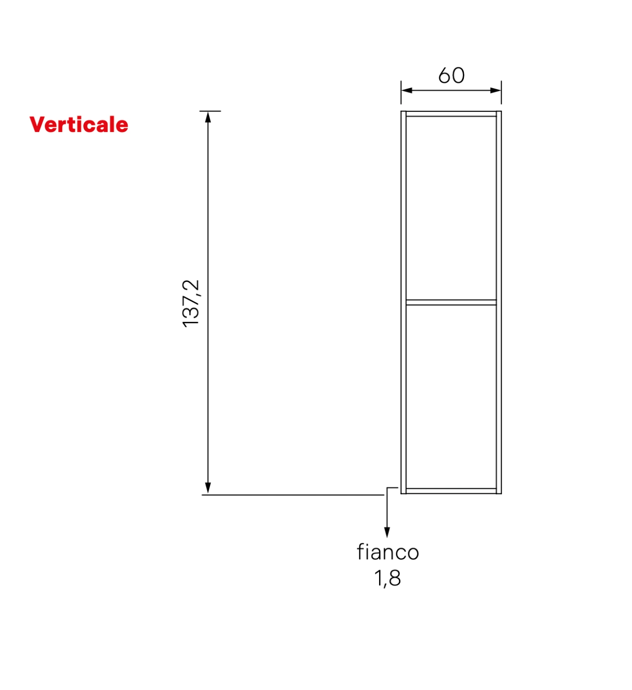 parete attrezzata con cestone