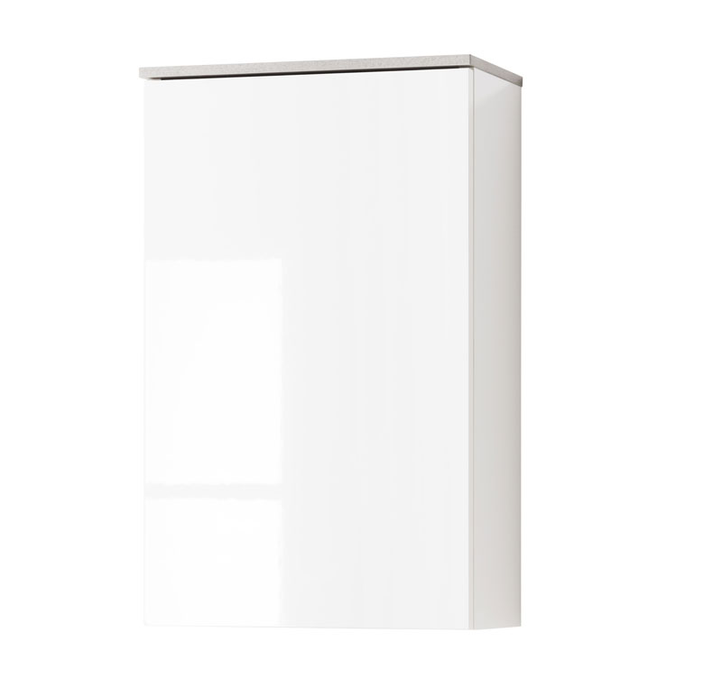 Mobiletto bianco Laccato e top Grigio Cemento da bagno