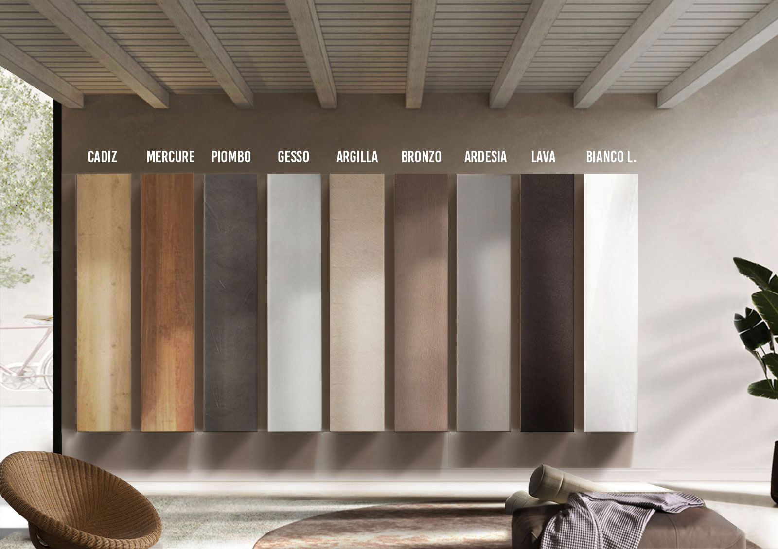 Pensile verticale sospeso, disponibile in diverse finiture, Made in Italy 