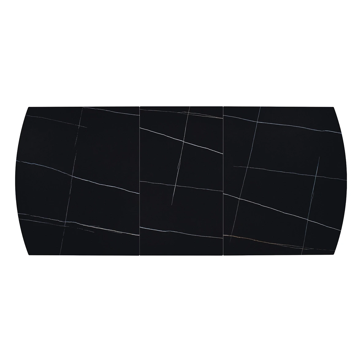 Tavolo moderno 150 x 90 cm, con piano in ceramica finitura Marmo Nero 