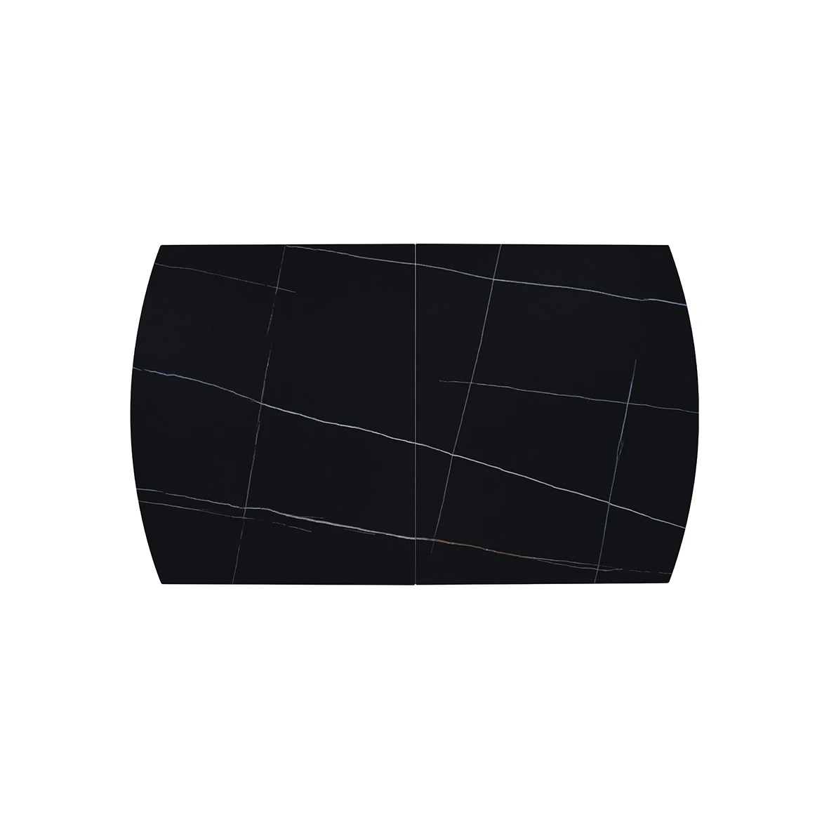 Tavolo moderno 150 x 90 cm, con piano in ceramica finitura Marmo Nero 