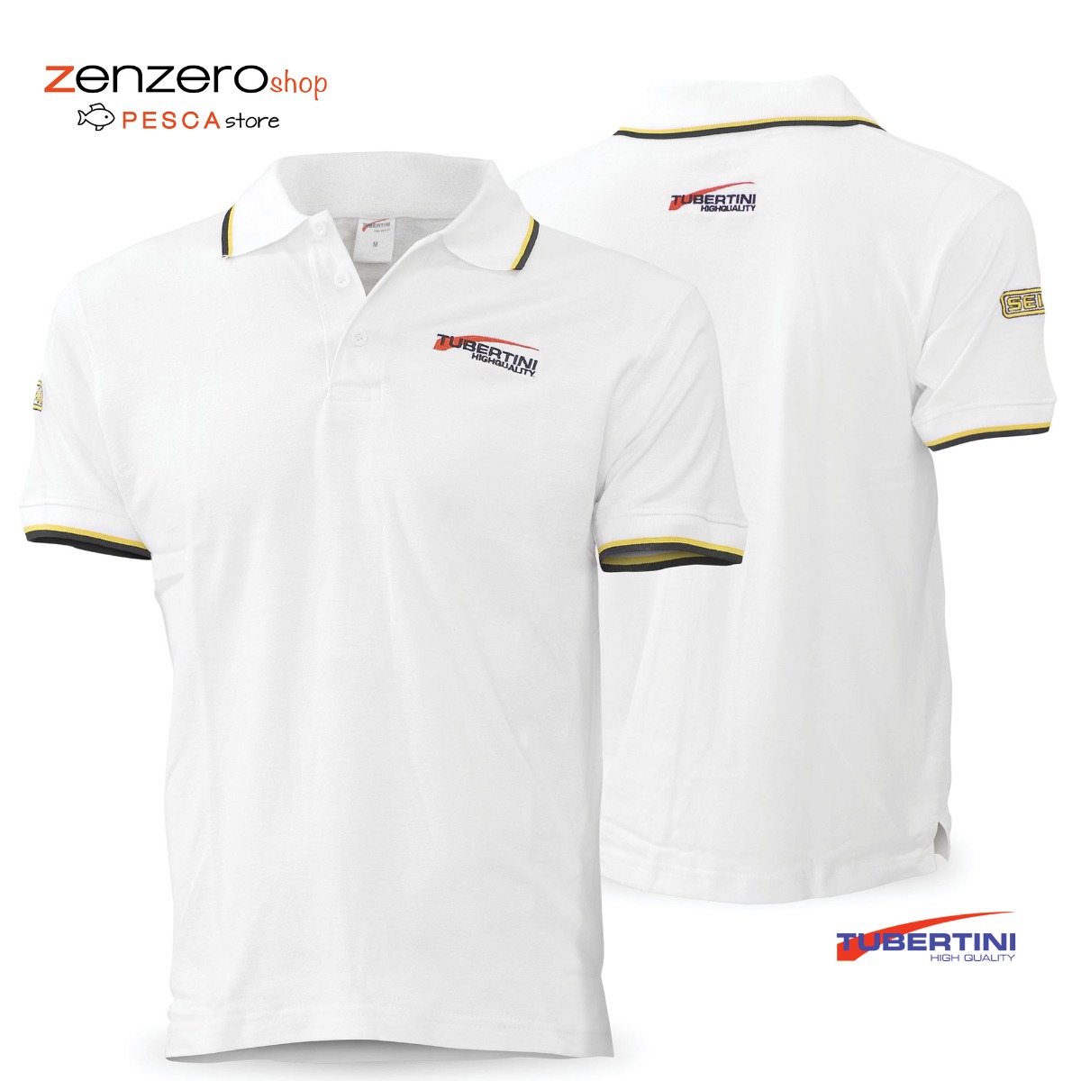 polo Tubertini bianca a manica corta