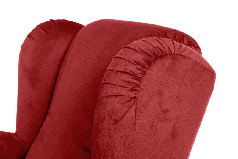 Poltrona di design in finitura Rosso antico con braccioli