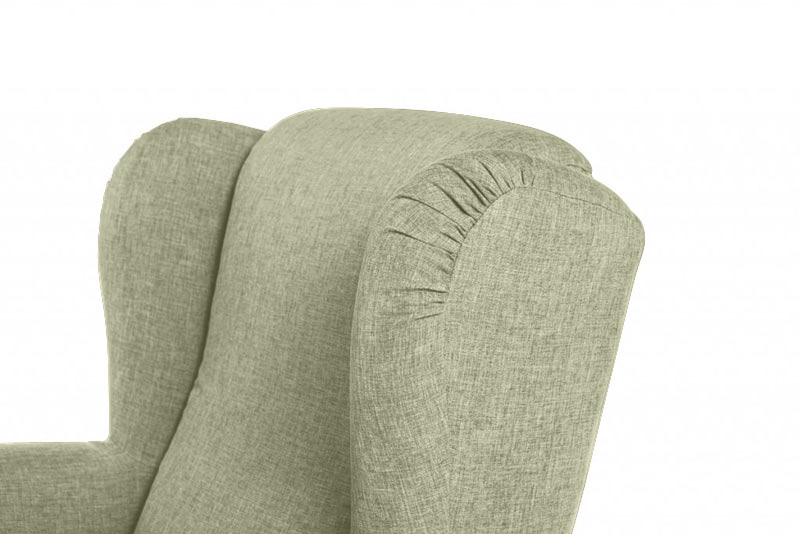 Poltrona con braccioli, tessuto sfoderabile in finitura Agave