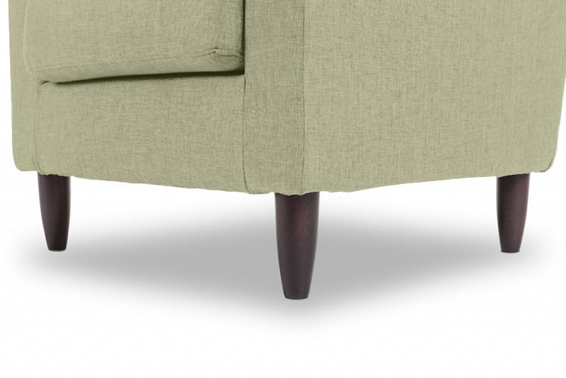 Poltrona con braccioli, tessuto sfoderabile in finitura Agave