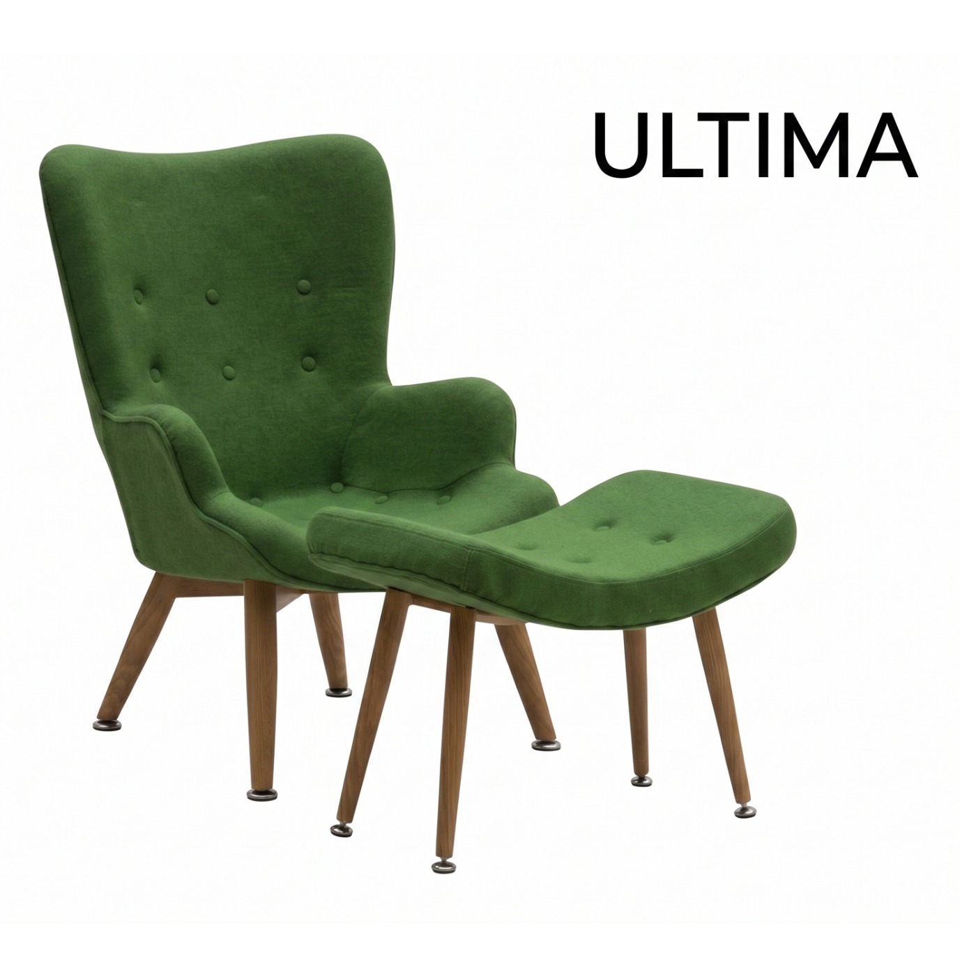 Set Poltrona e Sgabello di Design colore Verde