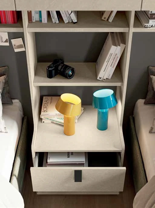 Armadio doppio ponte per camerette, Sandstone e Grigio cenere, L.397