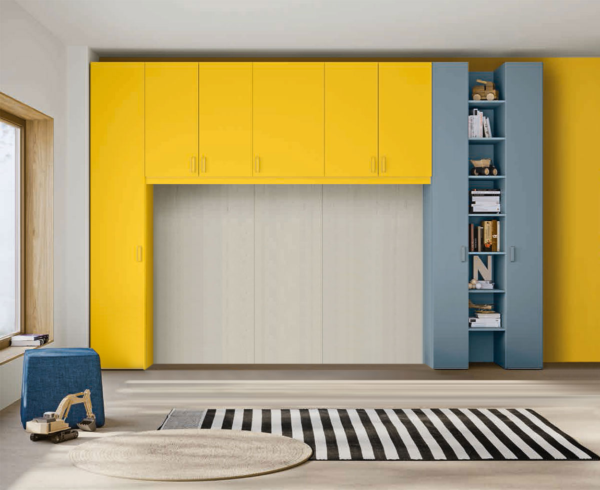 Armadio ponte con libreria, Miele e cadaques