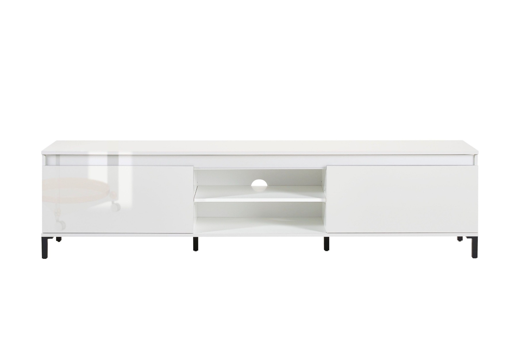 Mobile porta TV moderno finitura Bianco Lucido, Made in Italy