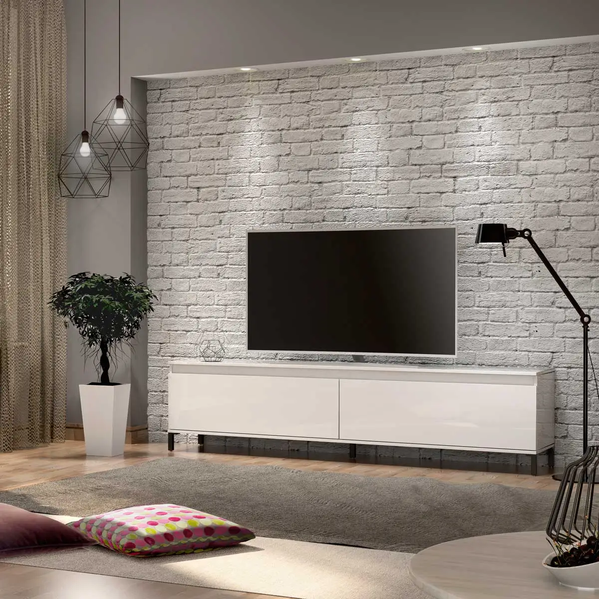 Mobile tv moderno colore Bianco 