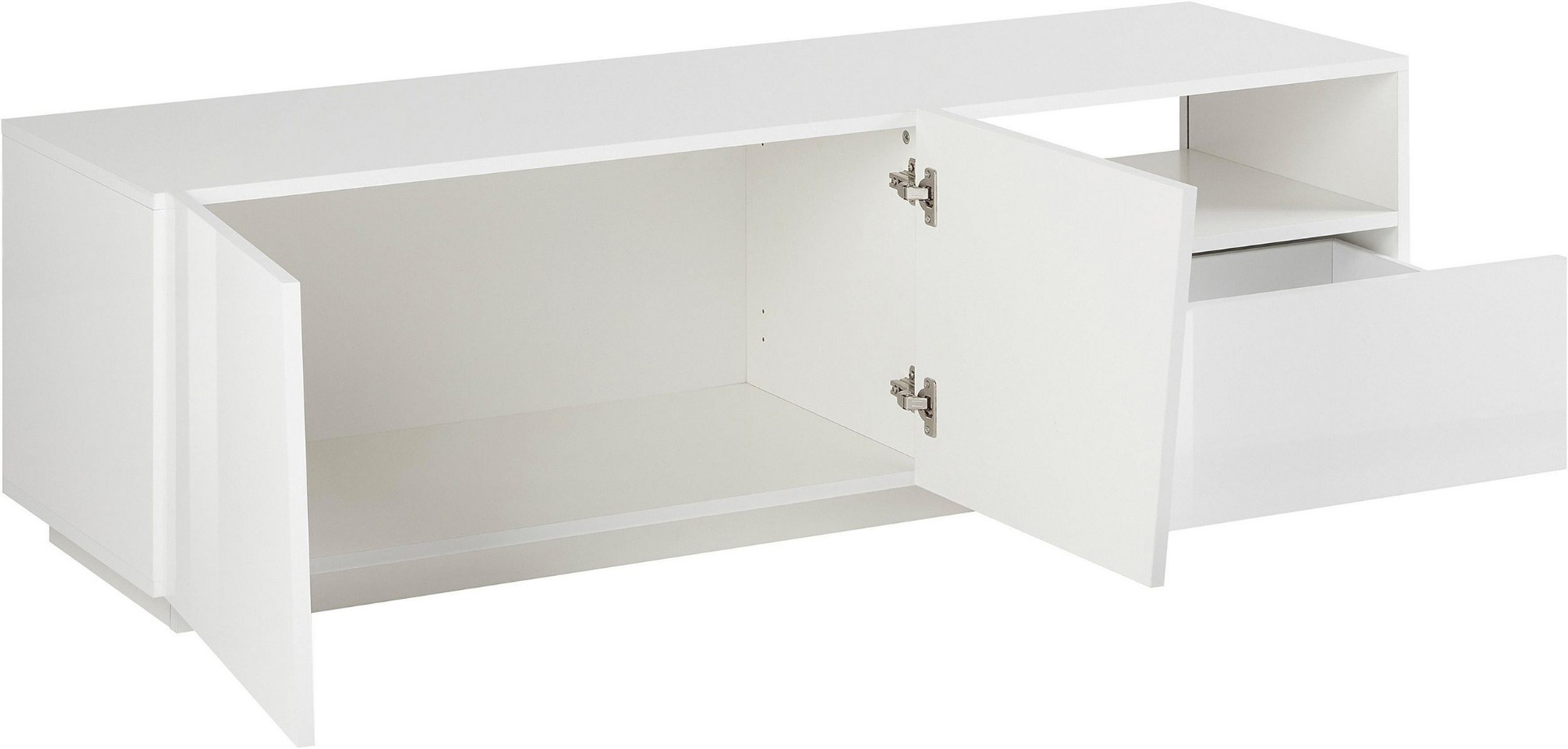 Porta tv 2 ante e 1 cassetto bianco lucido