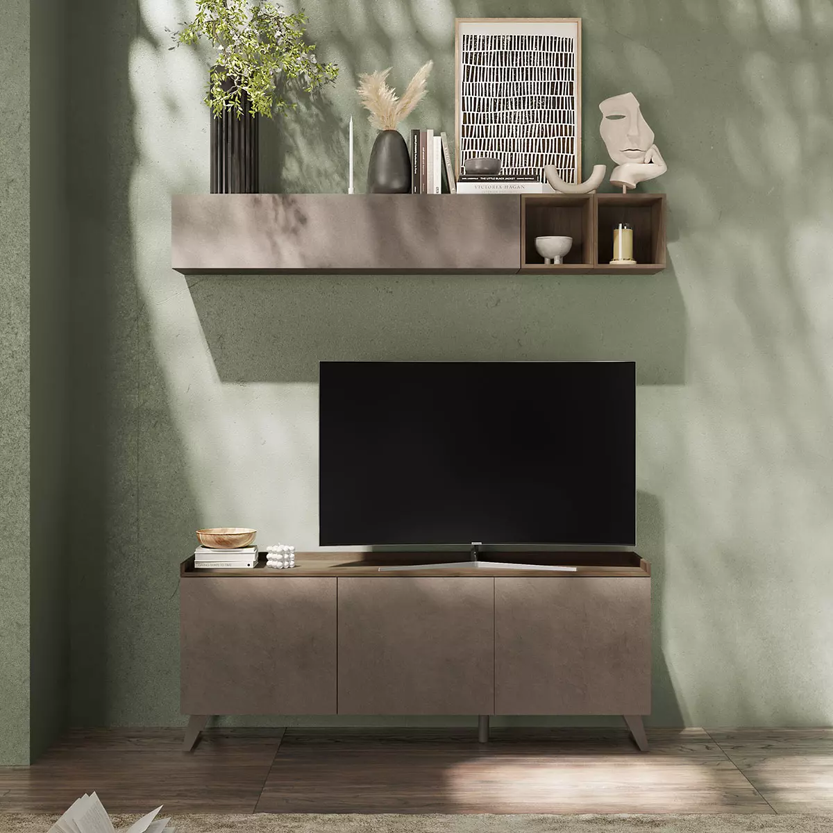 porta tv bronzo 3 ante