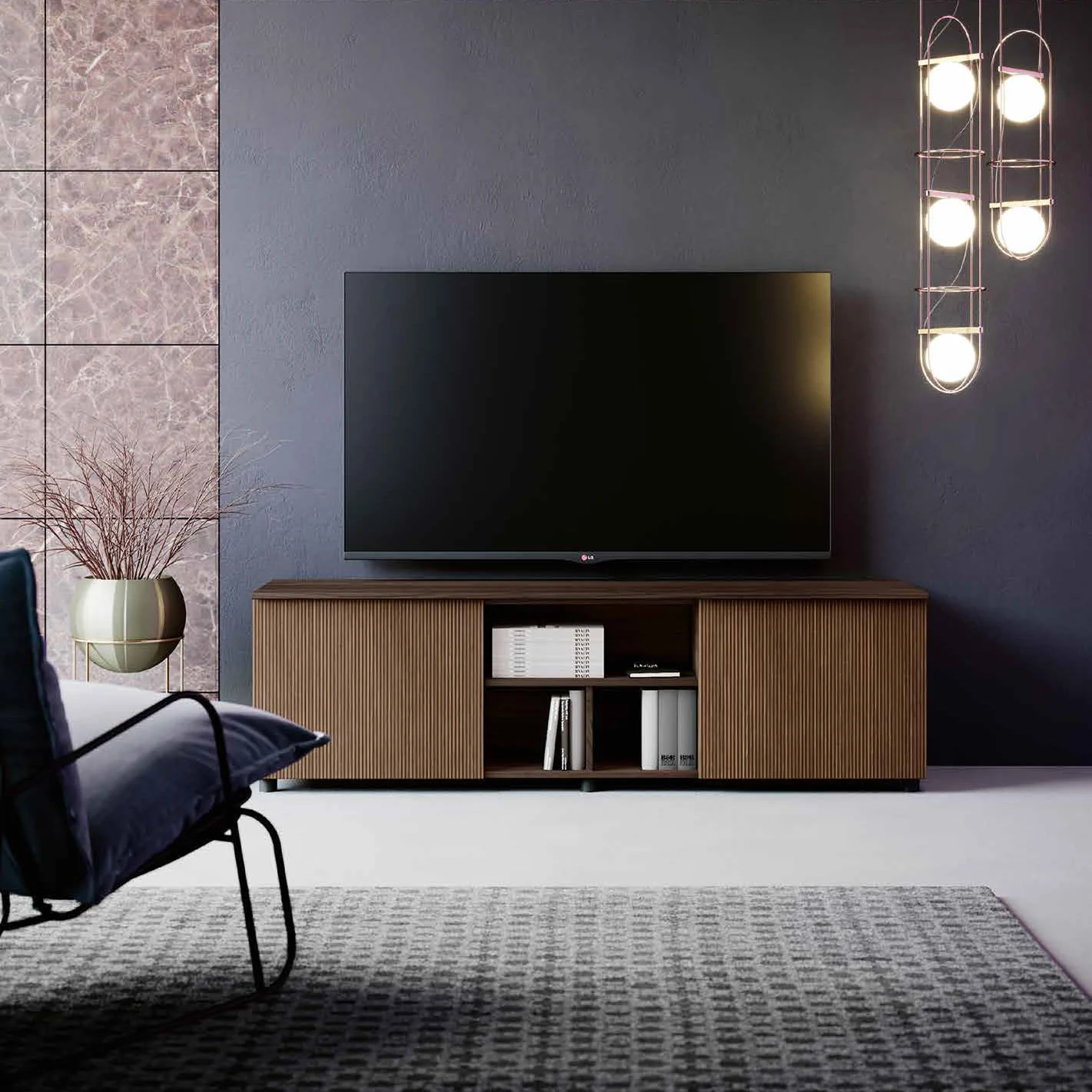 mobile porta tv cannettato