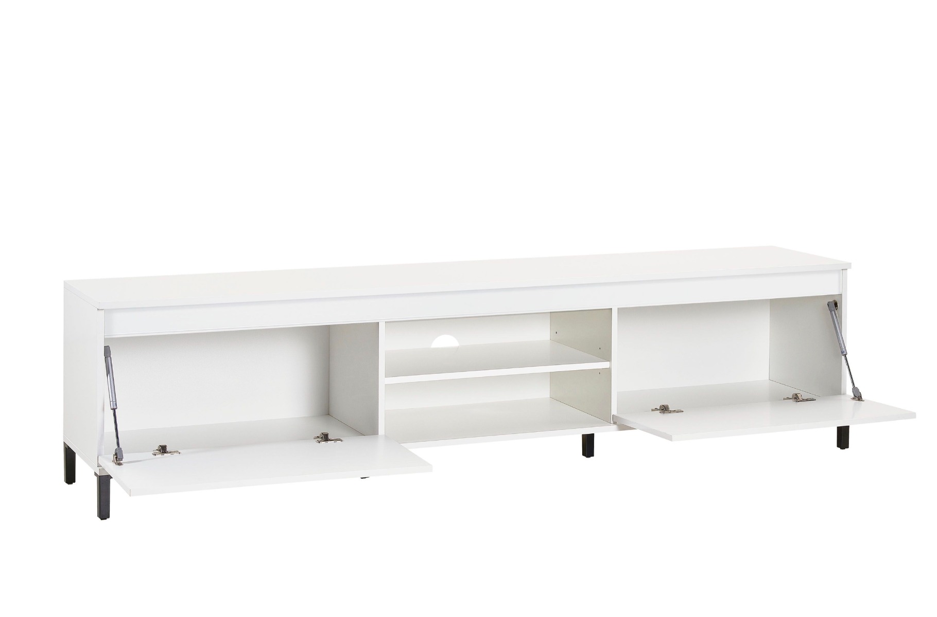 Mobile porta TV moderno finitura Bianco Lucido, Made in Italy