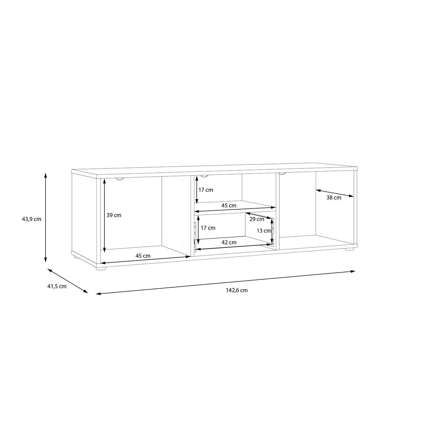 porta tv rovere e nero