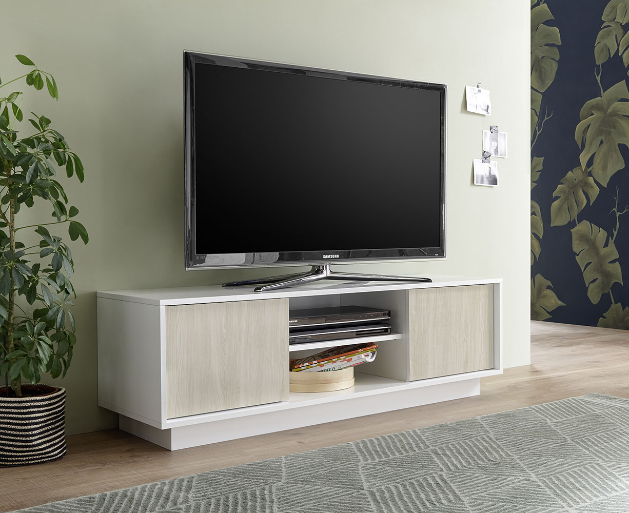 Soggiorno Luminosa scontato, Bianco lucido e Olmo