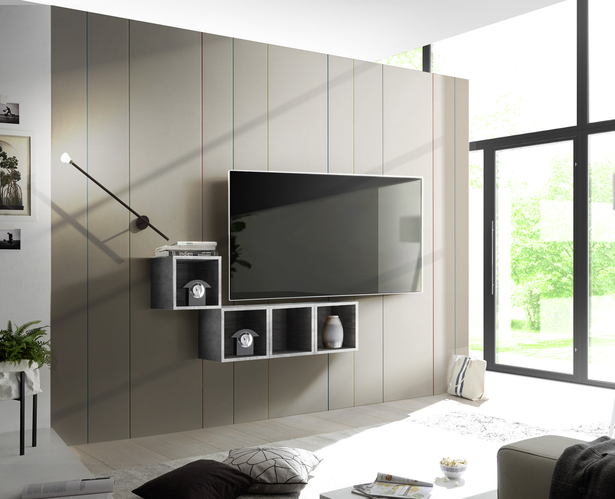 Vani porta TV in finitura Beton