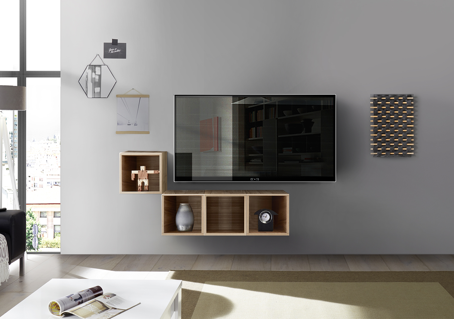 Vani porta TV in finitura Noce Stelvio