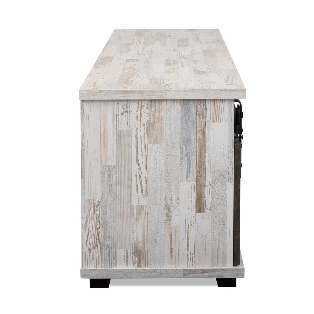 Porta Tv Tromso con 2 ante e un vano  in finitura Willow e Acero invecchiato