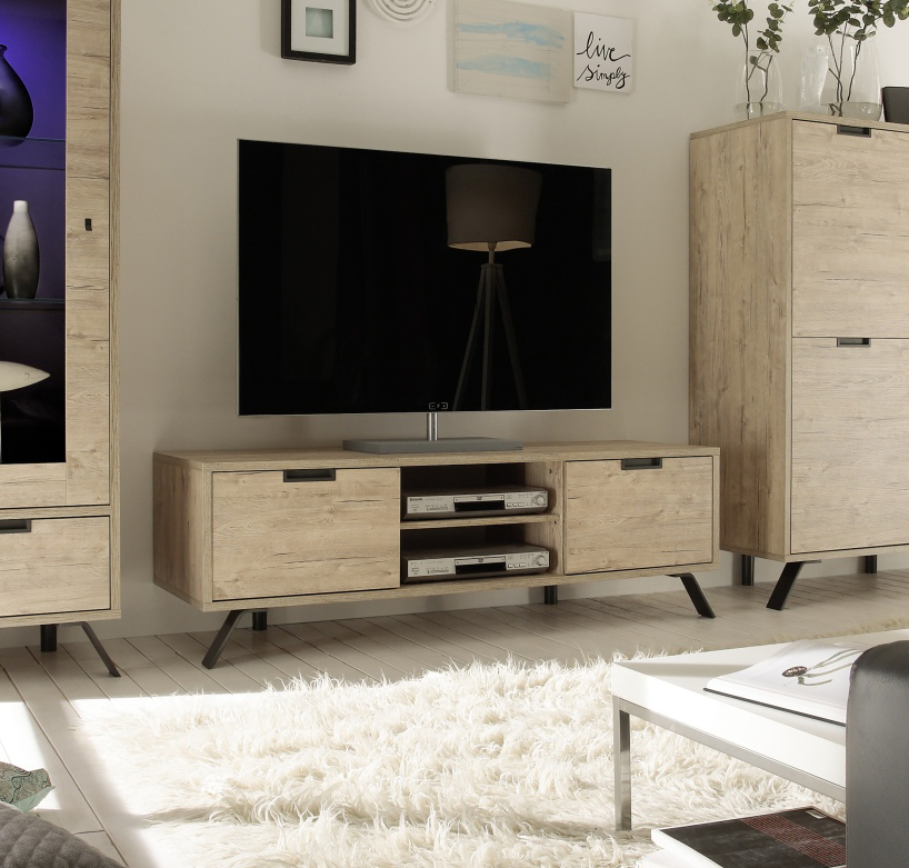 Moderno Mobile porta tv alto, porta tv "Wood" Moderno di Design, 156x51 cm