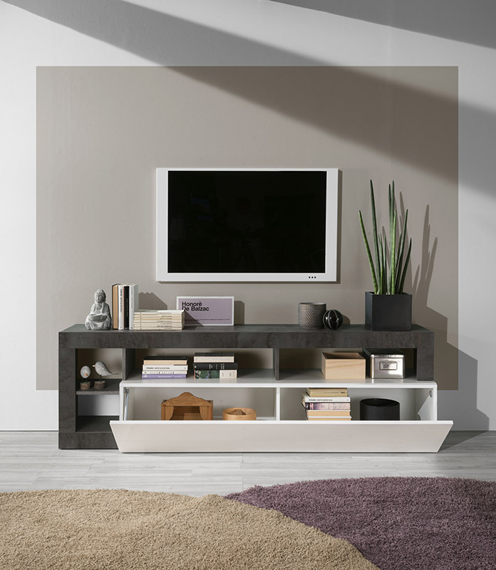 Mobile tv ossido e Bianco, design moderno