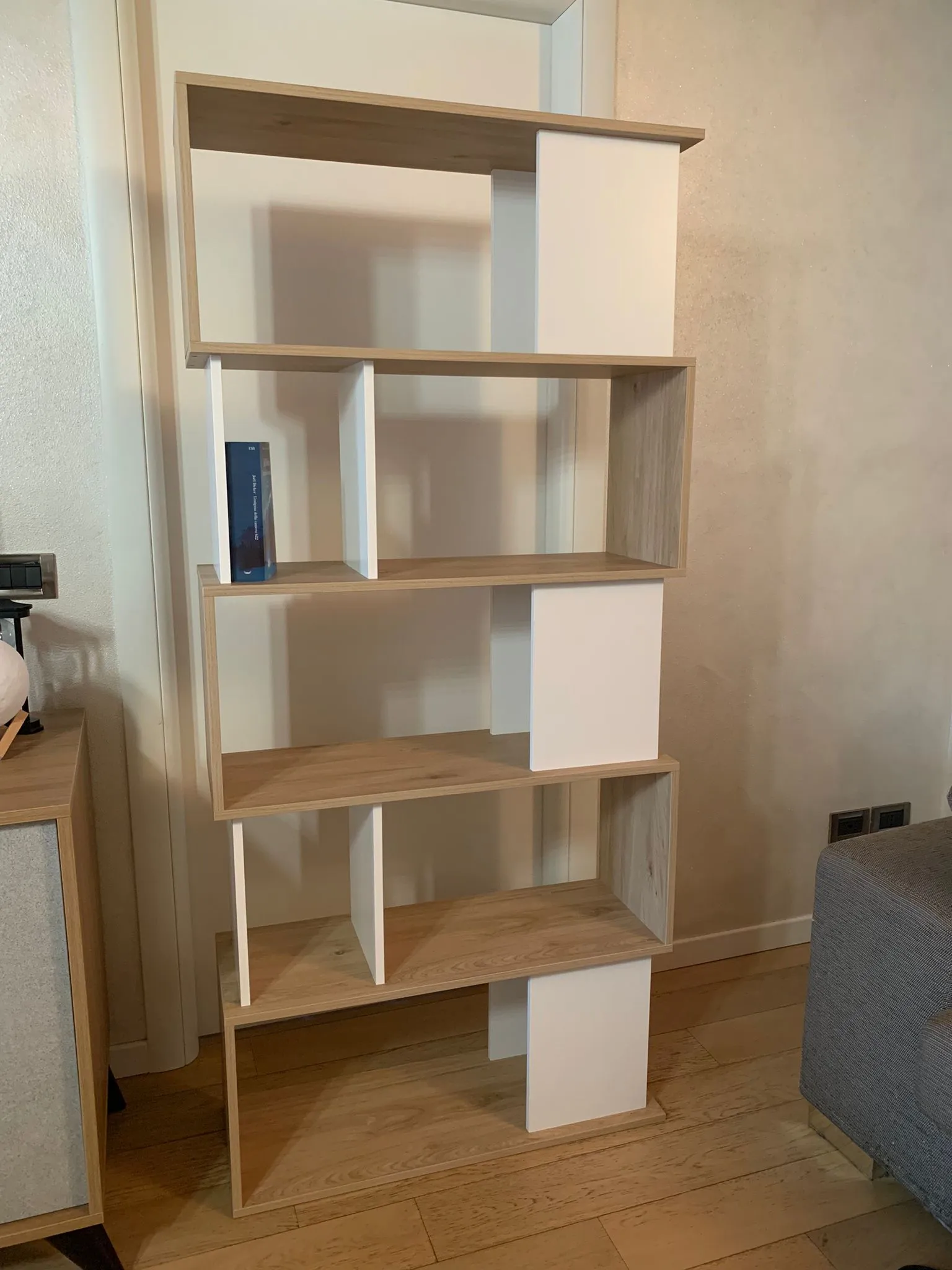 libreria moderna rovere e bianca