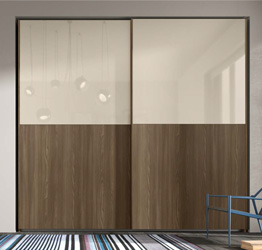 Armadio scorrevole 2 ante H.234 finitura Noce moro e Orzo