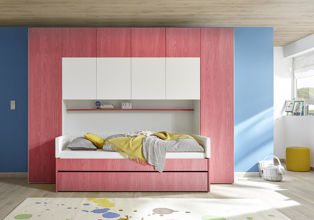 ACQUISTA ANCHE TU Armadio a ponte a 6 ante battenti bianco opaco e rosso