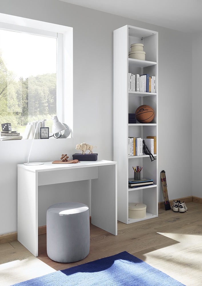 Cameretta moderna con letto imbottito e armadio  vertigo grigio H.230