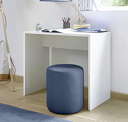 Cameretta moderna con letto imbottito e armadio vertigo blu H.230