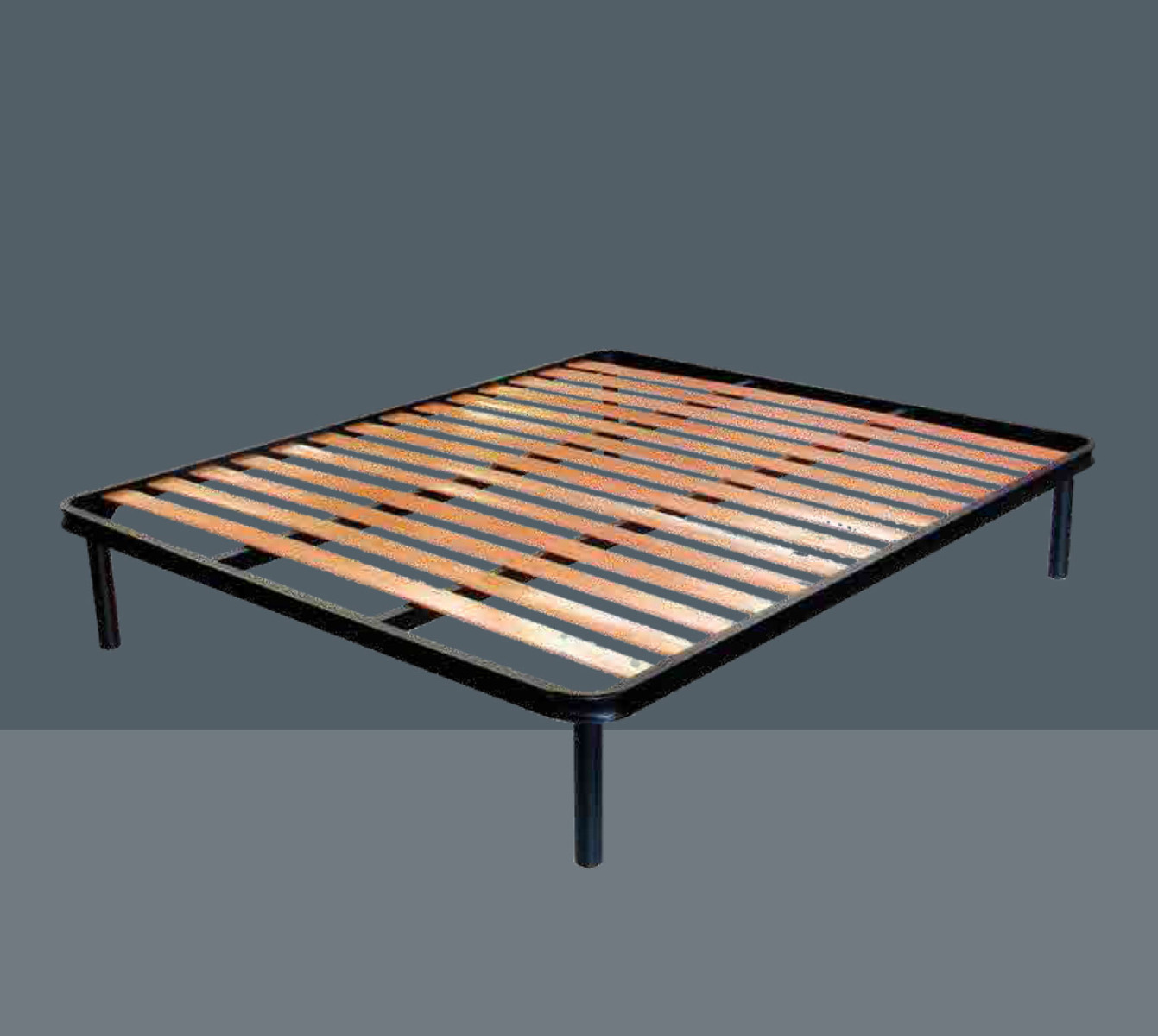 Letto matrimoniale grigio polvere in ferro