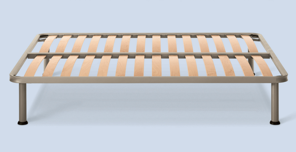 Rete a doghe in legno matrimoniale, con o senza piedini