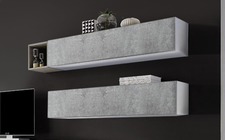 Elemento a ribalta, Design Moderno, Bianco e Beton