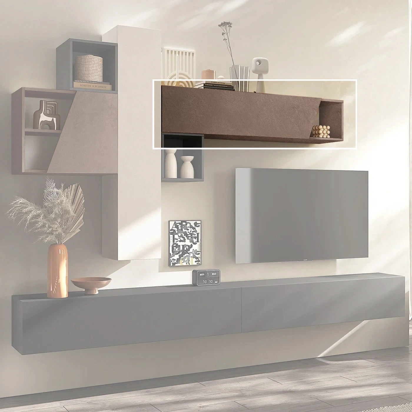 pensile bronzo con anta inclinata