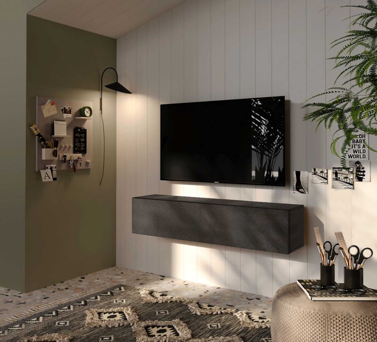 ribalta in finitura lava sospesa