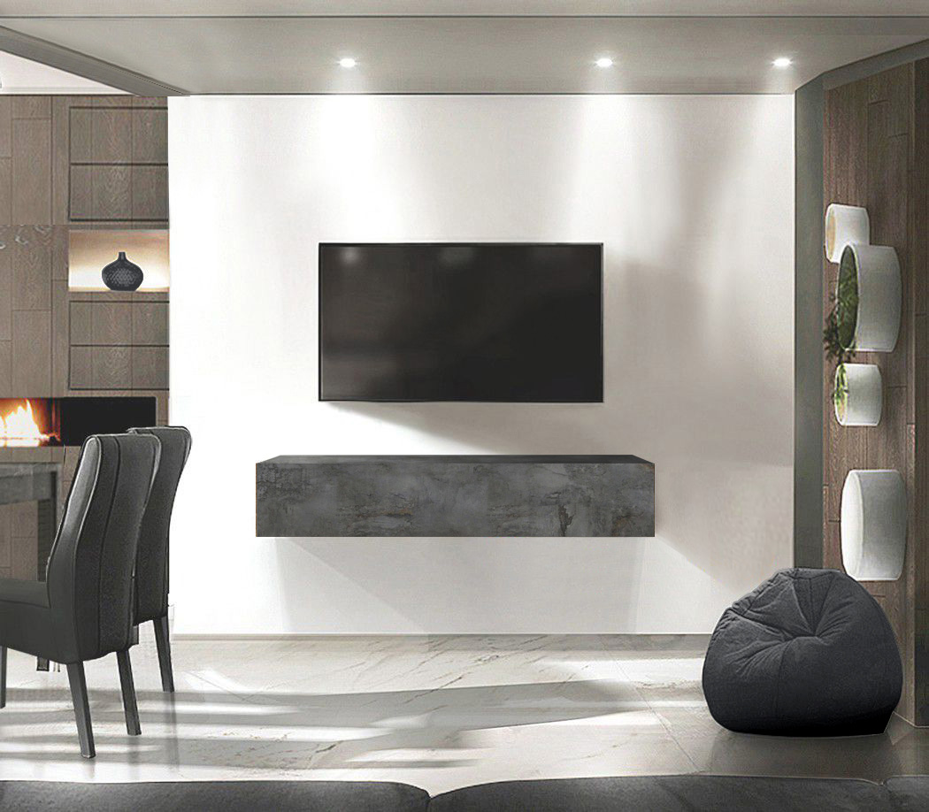 Mobile porta TV in finitura Noce Stelvio, anta a ribalta