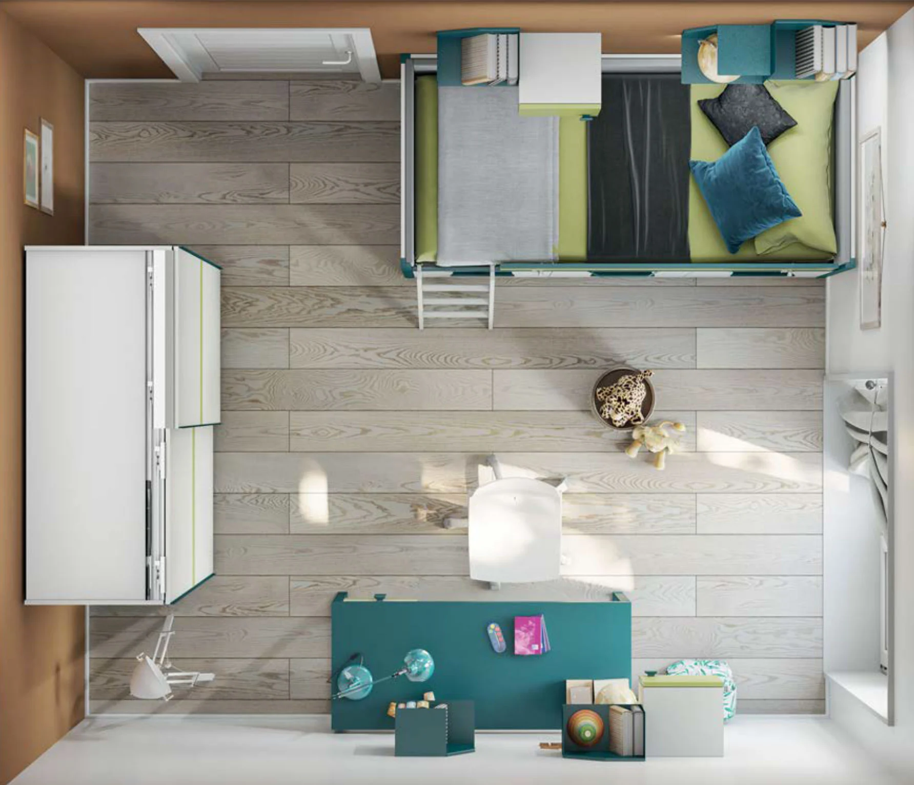 letto con cestoni bianco