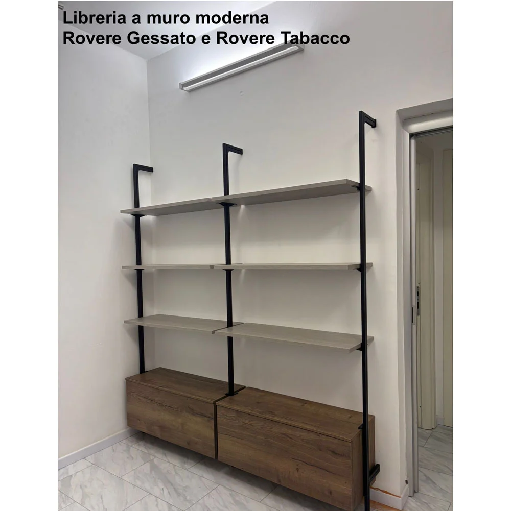 libreria con pensile a muro