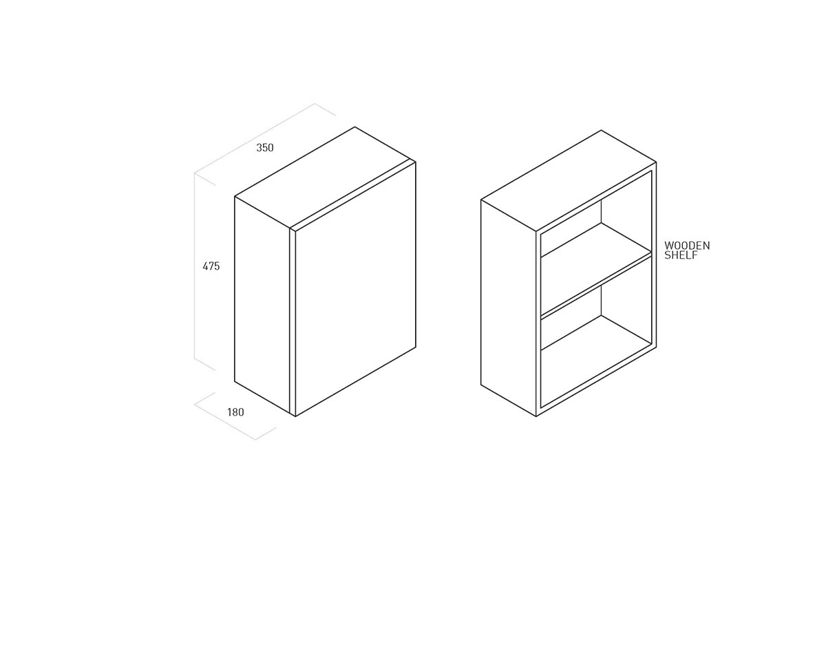 Composizione da Bagno con 3 cassetti soft-close e pensile reversibile, bianco lucido