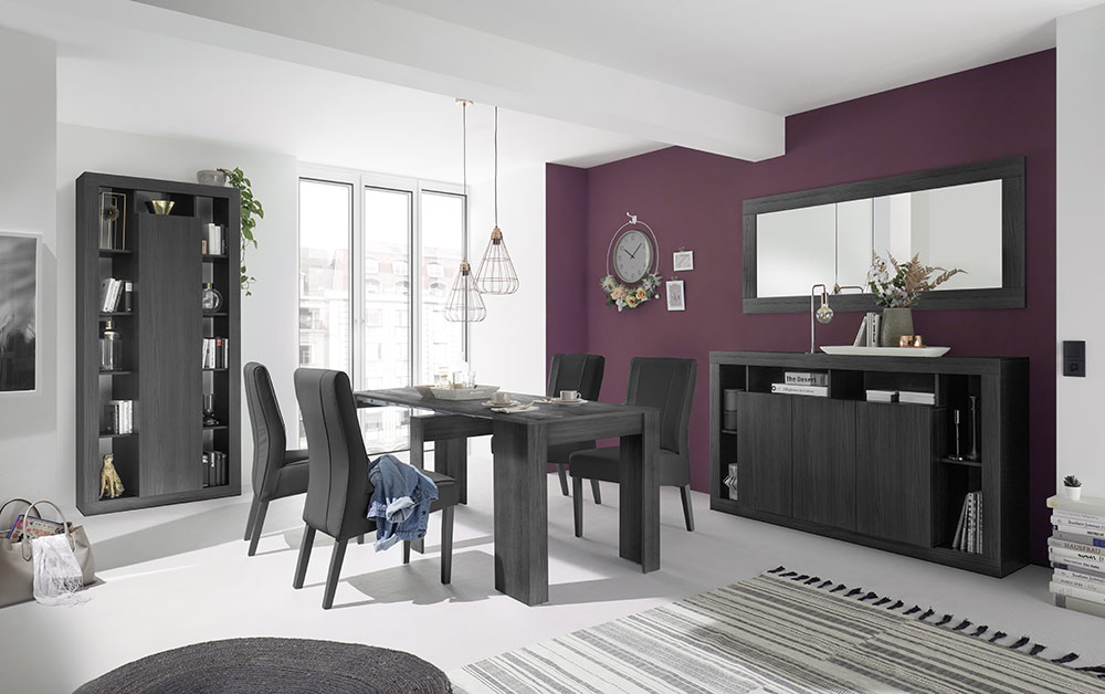 Tavolo moderno, Nero Frassinato, Made in Italy