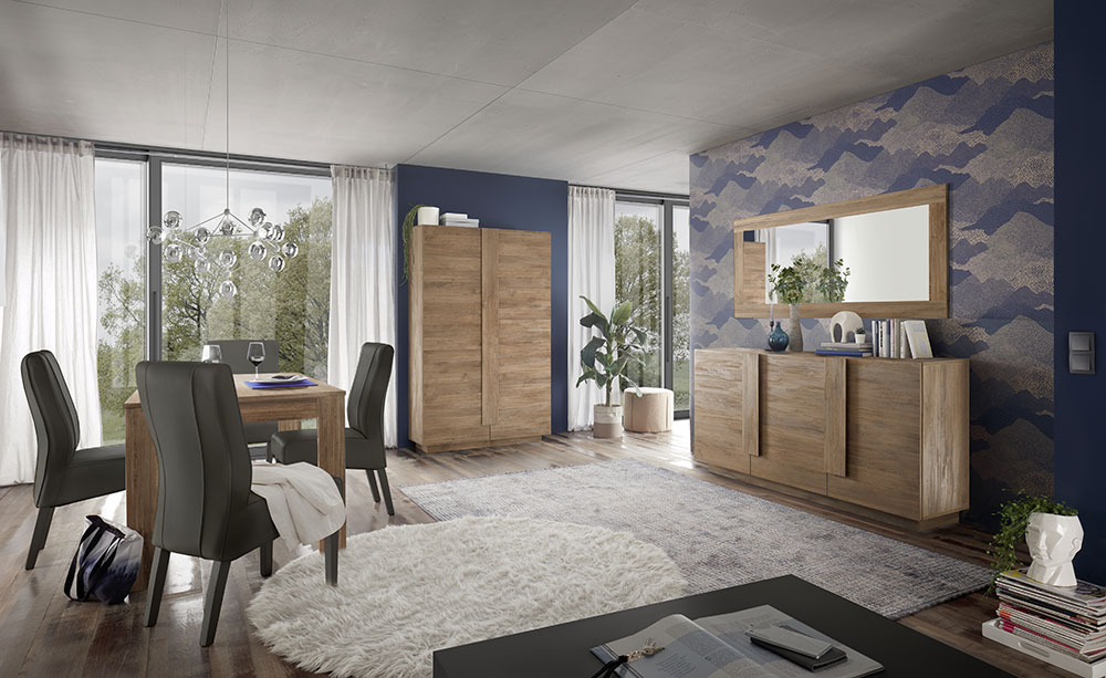 Colonna 2 ante scontata, madia moderna, finitura Mercure