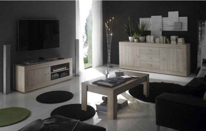 Soggiorno completo, in legno Rovere Samoa