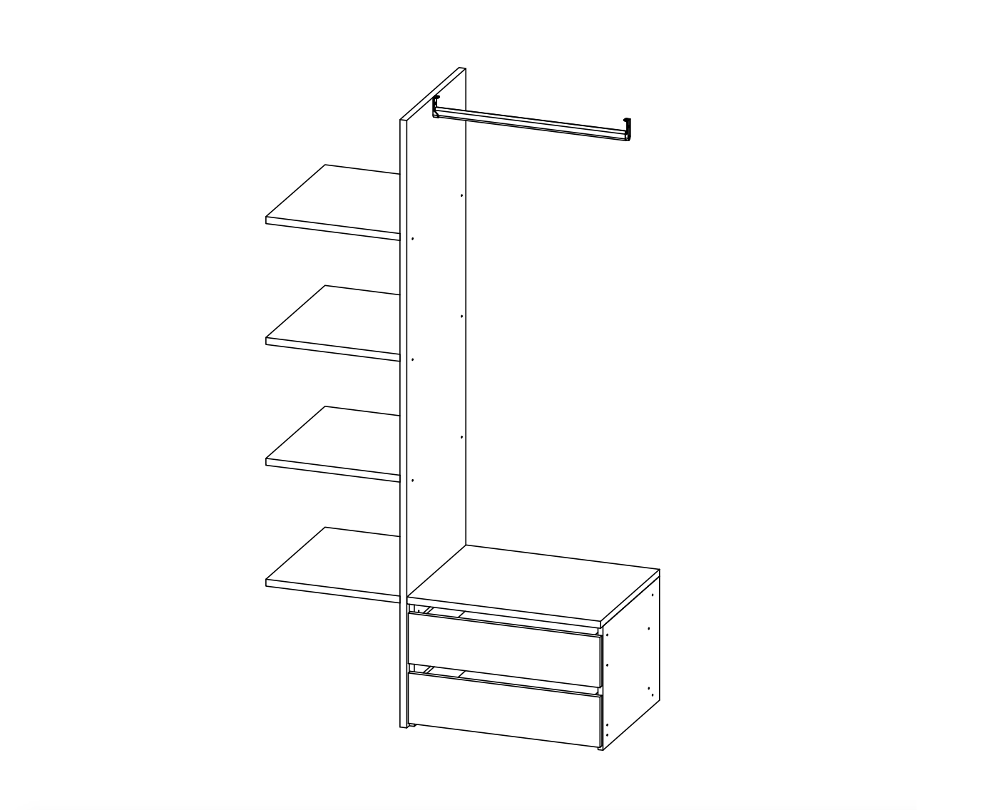 cassettiera e ripiani per armadio