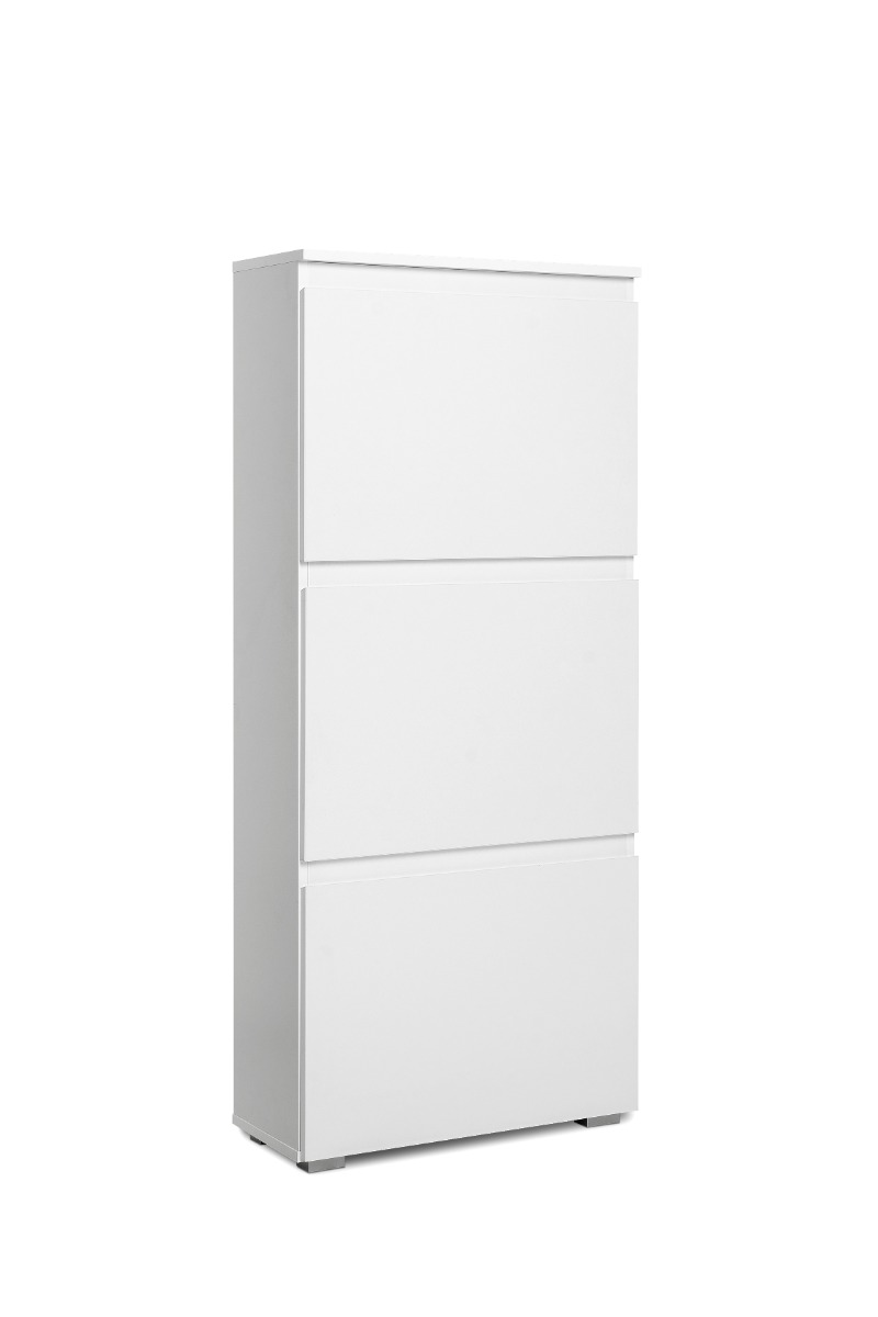 Scarpiera minimal 3 ante ribalta finitura Bianco opaco